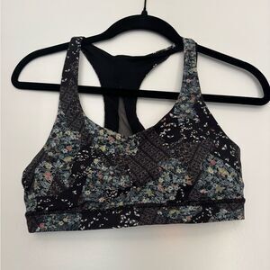 Lululemon Floral Black Sports Bra